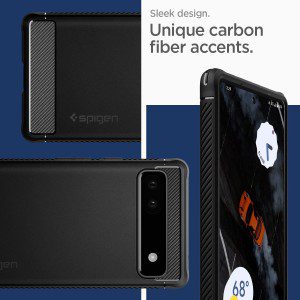 SPIGEN Rugged Armor Case Designed for Google Pixel 6A (2022) Resilient Ultra Soft Cover – Black