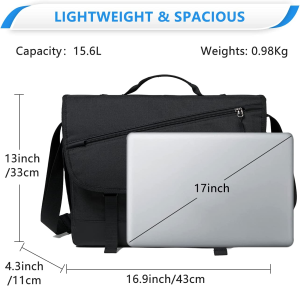 Messenger Bag for Men,Vaschy Water Resistant 14/15.6/17In Laptop Satchel Crossbody Shoulder Bag for Work,School,Business