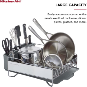 Kitchenaid KNS896BXGRA Full Size Dish Rack, Light Grey