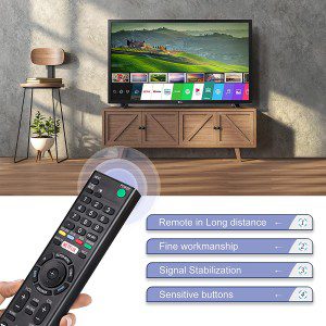 Universal Remote Control RMT-TX100U for All Sony TV Remote Replacement for All Sony LCD LED HDTV Bravia Smart Tvs, with Netflix Shortcut Button