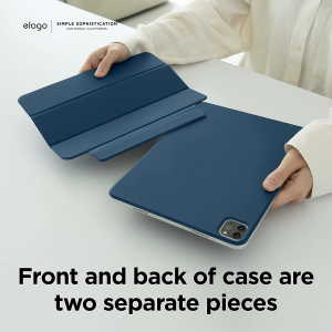 Elago Magnetic Folio Case Compatible with Ipad Pro 12.9 Inch 6Th, 5Th, 4Th Generation – Back Plate Can Be Attached to Metal Materials, Compatible with Apple Pencil and Elago’S Pencil Case (Blue)