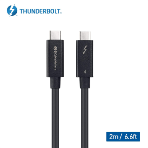 [Intel Thunderbolt Certified] Cable Matters 40Gbps Active USB C Thunderbolt 4 Cable 2M with 100W Charging and 8K Video – Universally Compatible with USB-C, USB4, and Thunderbolt 3