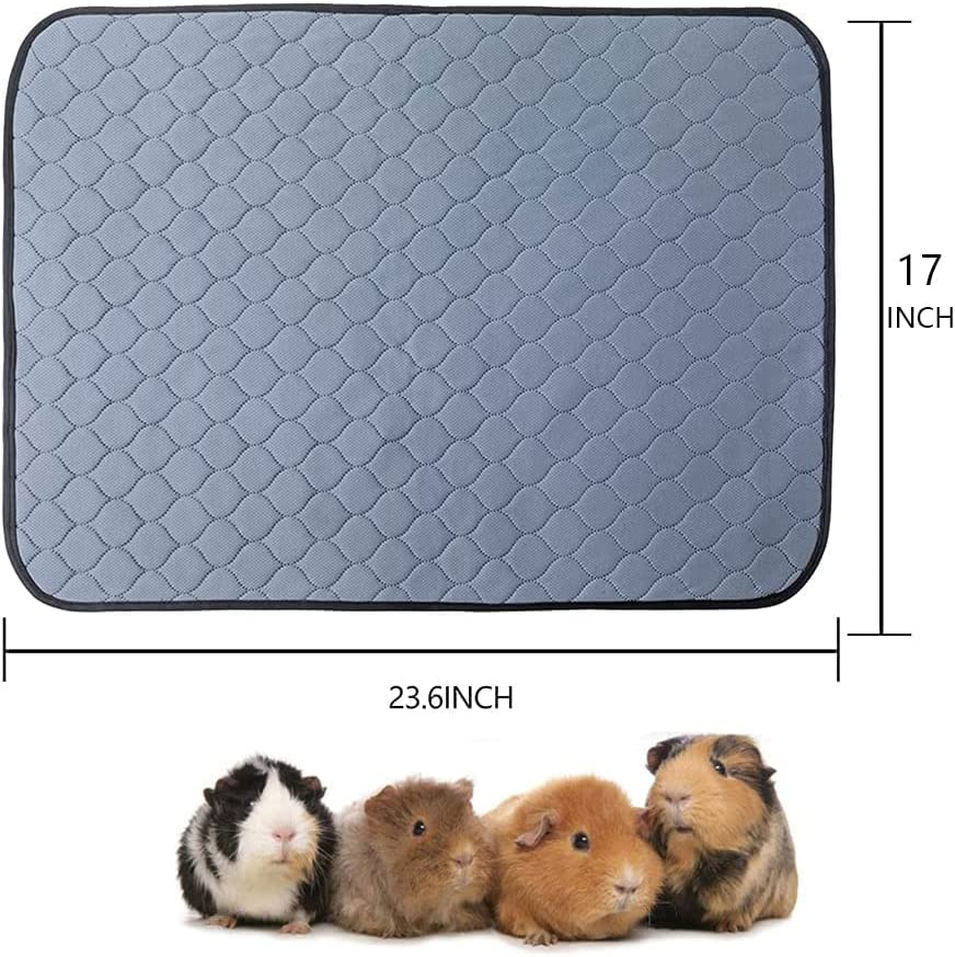 Admecoo Guinea Pig Cage Liners Washable Guinea Pig Pee Pads 2 Pack Waterproof Reusable anti Slip Guinea Pig Bedding Fast and Super Absorbent