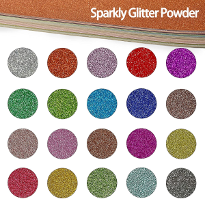 Glitter Cardstock Paper, 40 Sheets 20 Colors, Colored Cardstock for Cricut, Premium Glitter Paper for Crafts, A4 Glitter Card Stock for DIY Projects, Sparkly Paper for Card Making, 250 GSM