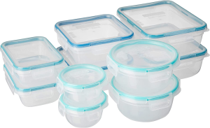 Snapware Total Solution 10-Pc Plastic Food Storage Containers Set with Lids, 3-Cup Rectangle Meal Prep Container, Non-Toxic, Bpa-Free Lids with 4 Locking Tabs, Microwave, Dishwasher, and Freezer Safe, White