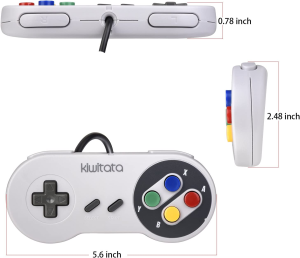 2 Pack Retro SNES USB Super NES Controller,Kiwitata Super Classic PC USB Controller Colorful Gamepad Gamestick Joysticks for Windows PC MAC Retro Pi