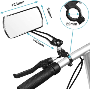 Yotsuba Bike Mirrors, Bicycle Rearview Mirror Set – 2 Pcs, Handlebar Mount, Rectangular Glass, 360° Adjustment, Universal Fit for Cycling, Mountain Bikes, Electric Scooters (Black)