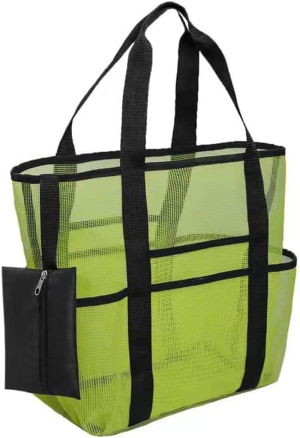 Mesh Beach Bag Portable Toy Tote Bag for Beach(Green)