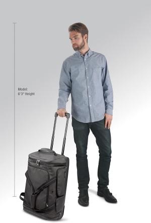 Solo New York Leroy Carry-On Wheeled Duffle Bag, 49L Capacity, Grey, 22 Inch, Grey, 22 Inch, Leroy Carry-On Wheeled Duffle Bag, 49L Capacity