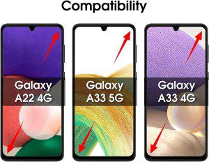 [3 Pack] T Tersely 9H Tempered Glass Screen Protector for Samsung Galaxy A33 5G/A22 4G (6.4 Inch), Support Fingerprint Unlock, Anti-Scratch Film Screen Protector for Samsung Galaxy A33 5G/A22 4G