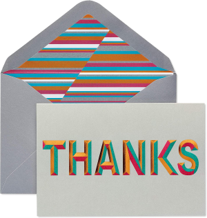 Papyrus Boxed Thank You Cards with Envelopes, Teal Ombre (16-Count) (5116835)