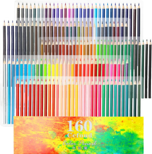 160 Count Coloured Pencils for Adult Coloring Books, Soft Core,Ideal for Drawing Blending Shading,Colouring Pencils Set Adults Kids Beginners