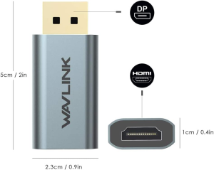 WAVLINK Active DP to HDMI Adapter, 4K@60Hz HDMI Display, Displayport to HDMI Adapter for Mac OS and Windows