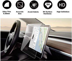 T Tersely Tempered Glass Screen Protector for Tesla Model 3 / Model Y 15″ Center Control Touch Car Navigation,Ultra Sensitive/High Definition Screen Protector for Tesla Model3 / Modely