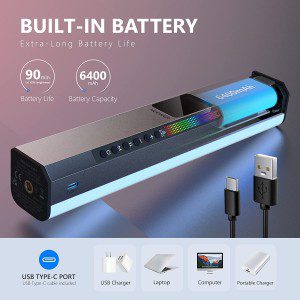 Neewer RGB LED Video Light Stick with Touch Bar & App Control, Magnetic & Handheld Dimmable 3200K~5600K CRI98+ Full-Color with 6400Mah Built-In Battery, 17 Light Scenes for Photography RGB1