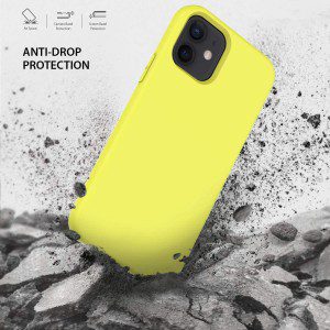 ZUSLAB Nano Silicone Case for Iphone 12 Mini 5.4″ Shockproof Gel Rubber Bumper Protective Cover – Yellow