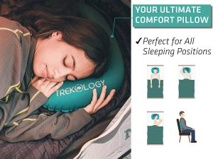 TREKOLOGY Aluft 1.0 Camping Pillow, Ultralight Inflatable Travel Pillow Inflatable Pillow, Beach Pillow Travel Neck Pillow Travel Pillow Neck Support for Camp Hiking Backpacking Lumbar Compact Pillows