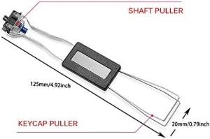 Weforu 2 Pieces Keycap Remover with Keyboard Brush, Keycap Puller Keycap Remover + Key Axis Remover for Mechanical Keyboard Removing Fixing Keyboard Tools