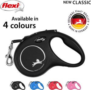 Flexi Classic Tape Retractable Dog Lead Black Medium 5 Metres