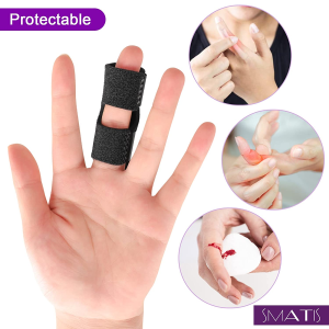 SMATIS Trigger Finger Splint, 2 Pieces Finger Brace for Arthritis Pain and Support with Aluminum Strip, Adjustable Finger Splints Fits Index Finger, Middle Finger, Ring Finger