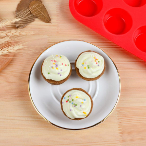 Silicone Muffin Pan Mini 24 Cups Cupcake Pan, Nonstick BPA Free Silicone Baking Pan 1 Pack