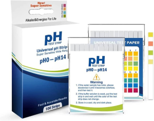 Plastic Ph Test Strips, Universal Application (Ph 0-14), 100 Strips | for Saliva, Soap, Urine, Food, Liquids, Water with Soil Testing, Lab Monitoring, Etc.