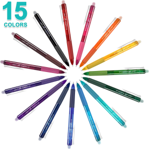 Erasable Gel Pens, 15 Colors Lineon Retractable Erasable Pens Clicker, Fine Point, Make Mistakes Disappear, Assorted Color Inks for Drawing Writing Planner and Crossword Puzzles