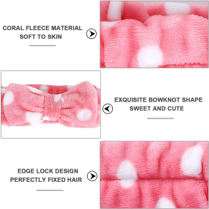 8-Pack Coral Fleece Spa Headband – Makeup and Skincare Headband for Washing Face – Bow Headbands for Shower – Terry Cloth Hairbands for Women