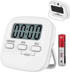 T Tersely 1 Pack Kitchen Timer with AAA Battery Included, Digital Kitchen Timers with Countdown,Loud Alarm,Auto-Off, Magnetic Back,Big Digits,Back Stand,Cooking Timer for Classroom, Bathroom,Kids Timer