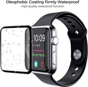 T Tersely[2 Pack][Pet + PMMA ] Screen Protector for Apple Watch 4/5/6/SE-40MM, Scratch Resistant Premium High Sensitive Full Coverage Soft Screen Protector Film for Apple Watch Iwatch Series 4/5/6/SE 40Mm- Black