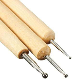 COMIART 3Pcs Ball Styluses Tool Set for Embossing Pattern Clay Sculpting