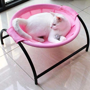 Cat Bed Dog Bed Pet Hammock Bed Free-Standing Cat Sleeping Cat Bed Cat Supplies Pet Supplies Whole Wash Stable Structure Detachable Excellent Breathability Easy Assembly Indoors Outdoors (Gray)