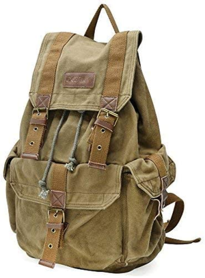 Gootium Canvas Backpack – Vintage Outdoor Rucksack Travel Day Pack