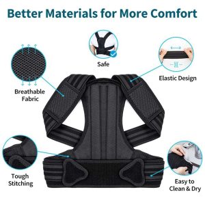 Posture Corrector for Women and Men, Back Brace Fully Adjustable & Comfy, Support Straightener for Spine, Back, Neck, Clavicle and Shoulder, Improves Posture and Pain Relief