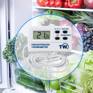 Fridge Thermometer or Freezer Thermometer Digital with Warning Alarm and Max Min Feature 1.2M Cable