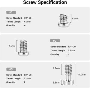 SMALLRIG Allen Wrench Screw 1/4″ Screws Accessories Tool (12Pcs/Pack) – 1713