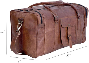 KPL 21 Inch Vintage Leather Duffel Travel Gym Sports Overnight Weekend Duffel Bag