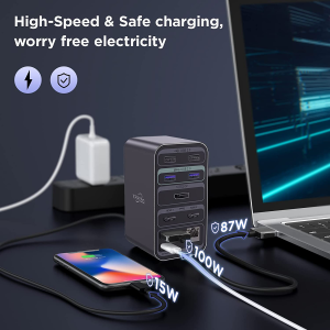 USB C Laptop Docking Station,15-In-1 Triple Display USB C HUB with 4K Dual HDMI,VGA,USB C PD3.0,RJ45,6 USB and 3.5Mm Audio Ports,Usb-C Multiport Dock Dual Monitor HDMI for Windows and More