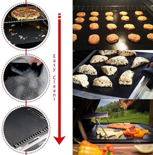 Luxerlife Grill Mat – Set of 5 Heavy Duty BBQ Grill Mats Non Stick, BBQ Grill & Baking Mats – Reusable, Easy to Clean – Works on Electric Grill Gas Charcoal BBQ – 15.75 X 13-Inch (Black)