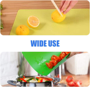 Valuehall Plastic Cutting Board 6 Pcs Flexible Cutting Board Chopping Board Non Slip Easy Hanging Boards with Food Icons Perfect for Chopping Vegetables Meat Fish Chicken V7093