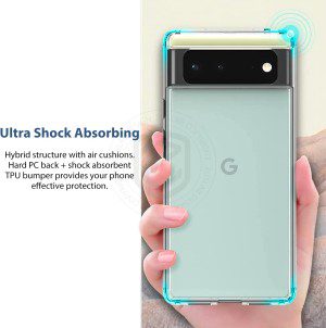 ZUSLAB Slim Hybird Case for Pixel 6 2021 Shockproof Translucent Protective Cover for Google – Clear