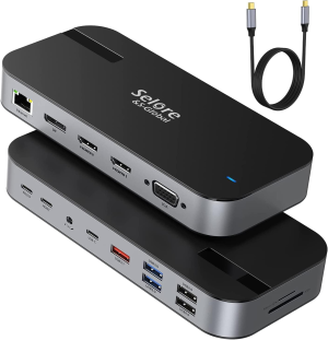 USB C Hub 6 in 1 USB C Adapter to HDMI 4K, USB 3.0 Ports, SD/TF Card Reader USB C Docking Station Dock for Macbook Air/Pro Chromebook Surface HP