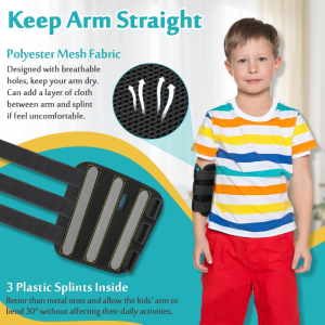 Elbow Splint Cubital Tunnel Brace Ulnar Berve Arm Immobilizer Pediatric Child Elbow Support for Tendonitis Radial Nerve Splint Night Brace Sleeping Elbow Stabilizer Arm Restraints (Small)