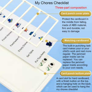 Taicols My Chores Checklist, Rv Checklist, RV Memo Portable My Chores Chart Board with Slider Reusable Checklist Reminder for Planning, Daily Schedule for Kids, Portable Detachable Message Board