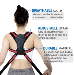 Bay Breeze Posture Corrector for Women Back Brace for Men Neck Shoulder Brace Upper Back Pain Relief, Support Belt Harness Spine Corrector Neck Hump Shoulder Stabilizer Chest Harness (Large)