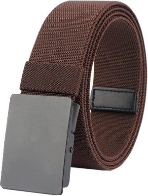 Elastic Men Belt, Metal Buckle Nylon Fabric Golf Belt Adjustable Waist