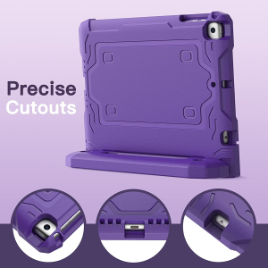 Jetech Kids Case for Ipad 9.7-Inch (6Th/5Th Generation, 2018/2017 Model) with Built-In Screen Protector, Shockproof Full-Body Handle Stand Tablet Protective Cover (Purple)