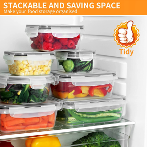 [34 Pack] Feshory Airtight Food Storage Container Set with 100% Leak Proof Lids, Fridge Pantry Organiser Ideal for Home & Kitchen Organisation – Baby Food Containers & Dressing Pot BPA FREE