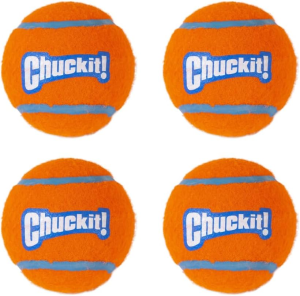 Chuckit! 74023 Tennis Ball, Medium, 2.5″, 2 Pack, Orange/Blue