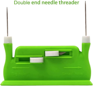 Mifrsnu 2Pcs Automatic Needle Threader,Sewing Tool Needle Threader,Automatic Needle Threaders for Hand Sewing (Green)